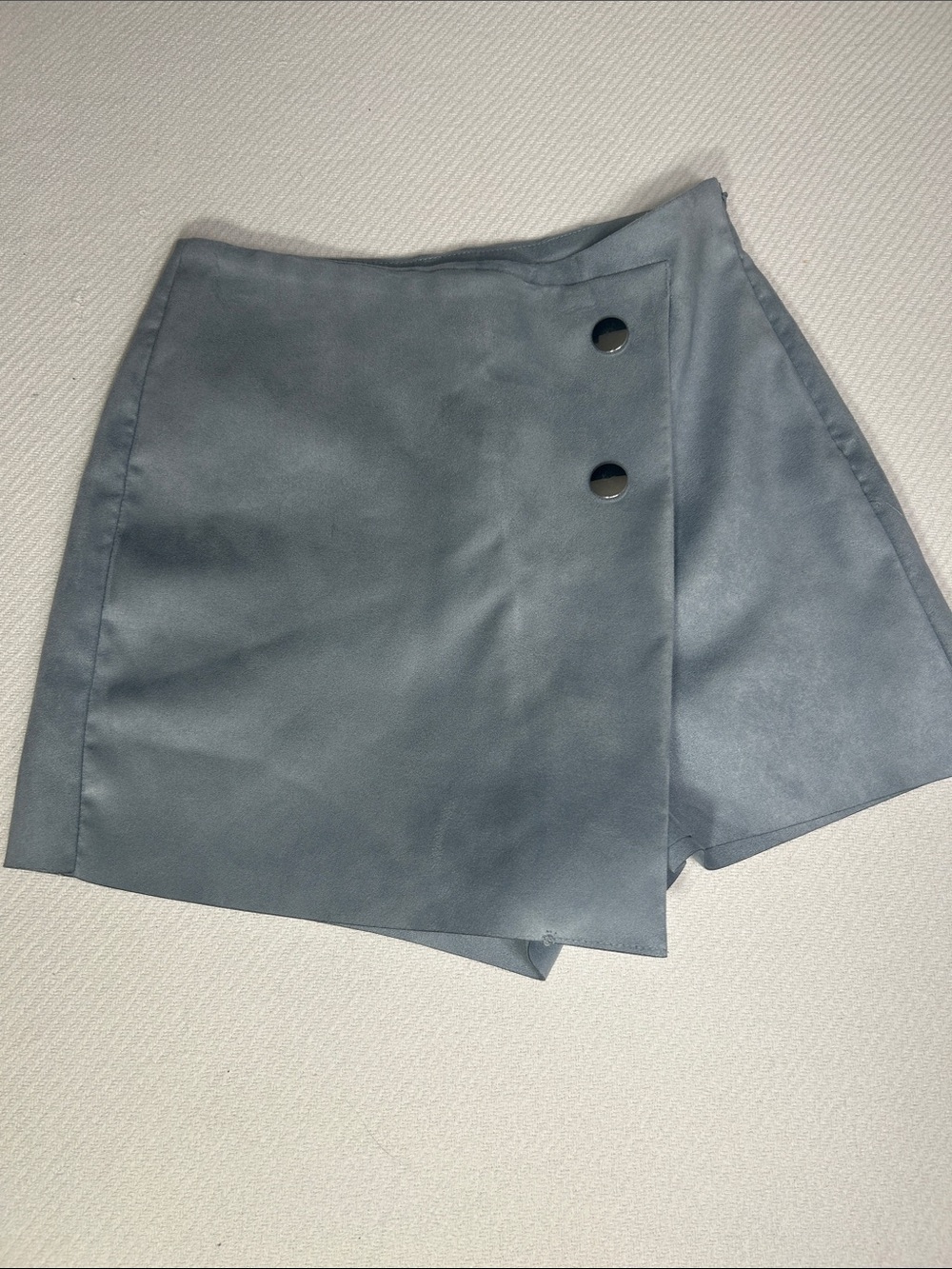 Zara Gray Wrap Skort with Dual Button Detail